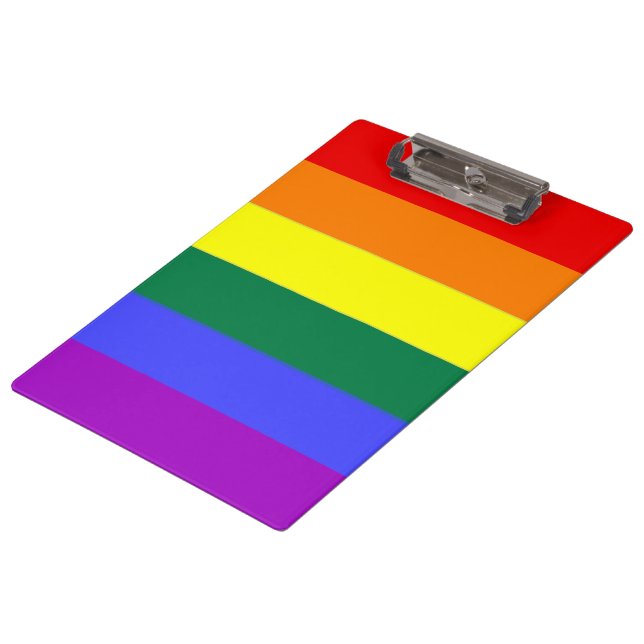 Rainbow Pride Gay Flag Clipboard (Angled)