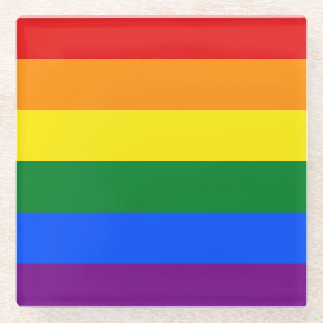 Rainbow Pride Glass Coaster (Front)