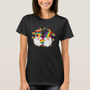 Rainbow Pride Gnomes LGBTQ Christmas Gay Queer Tra T-Shirt