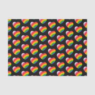 Rainbow Pride Gradient Hearts Pattern Tissue Paper