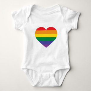 Rainbow Pride Heart Baby Bodysuit