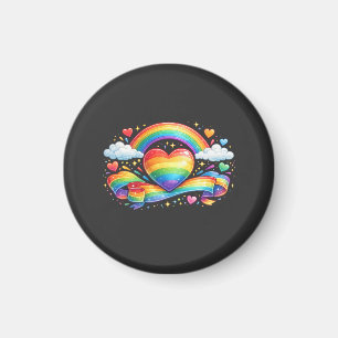 Rainbow Pride Heart – Colourful LGBTQ+ Love Design Magnet
