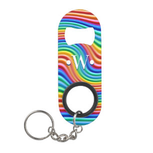 Rainbow Pride key ring bottle opener