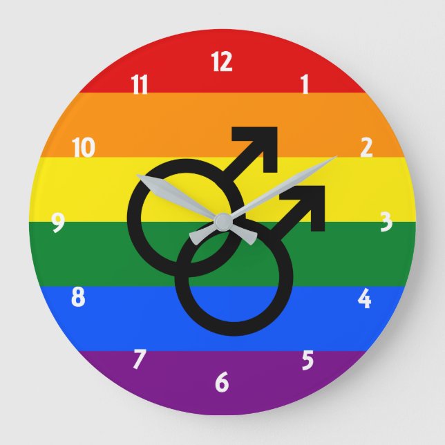 Rainbow Pride Large Clock (Front)