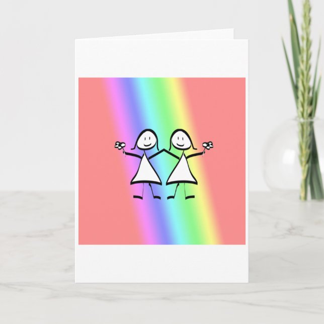 Rainbow Pride Lesbian Brides Card (Front)
