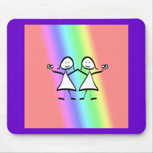 Rainbow Pride Lesbian Brides Mouse Mat