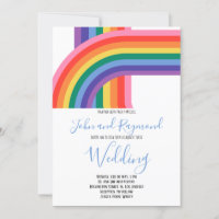 Rainbow Pride LGBT Flag Gay Wedding Invitation