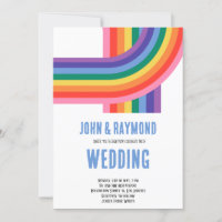 Rainbow Pride LGBT Flag Gay Wedding Invitation