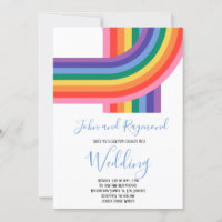 Rainbow Pride LGBT Flag Gay Wedding Invitation