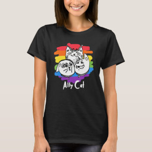 Rainbow Pride Lgbt Gay Flag Ally Cat 1 T-Shirt