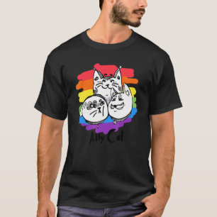 Rainbow Pride Lgbt Gay Flag Ally Cat T-Shirt