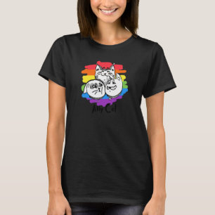 Rainbow Pride Lgbt Gay Flag Ally Cat T-Shirt