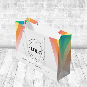 Rainbow Pride LGBTQ Brand Company Add Custom Logo Large Gift Bag