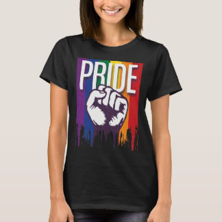 Rainbow Pride LGBTQ Flag Power to the People Fist  T-Shirt