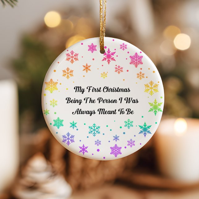 Rainbow Pride LGBTQ Holiday Christmas Ornament (Creator Uploaded)