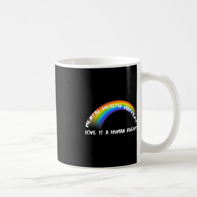 Rainbow Pride LGBTQ - Love Is A Human Right  Coffee Mug (Right)