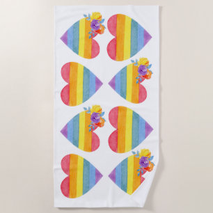 Rainbow Pride Love Beach Towel