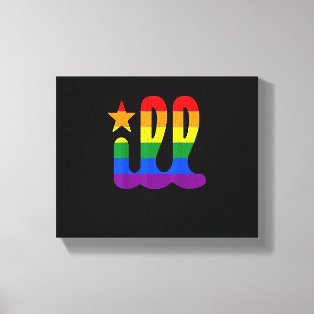 Rainbow Pride Love ill Philadelphia Philly Gay Pri Canvas Print (Front)