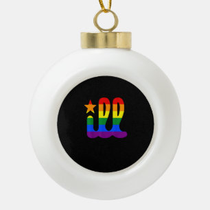 Rainbow Pride Love ill Philadelphia Philly Gay Pri Ceramic Ball Christmas Ornament