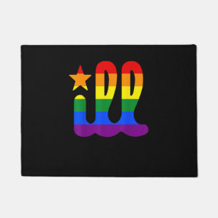 Rainbow Pride Love ill Philadelphia Philly Gay Pri Doormat