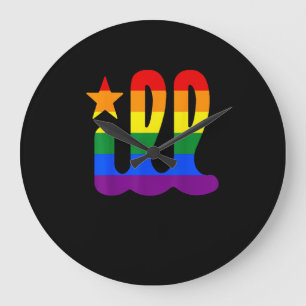 Rainbow Pride Love ill Philadelphia Philly Gay Pri Large Clock