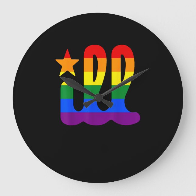 Rainbow Pride Love ill Philadelphia Philly Gay Pri Large Clock (Front)