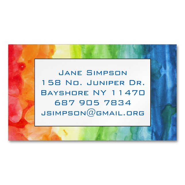 Rainbow Pride Magnetic Business Card (Front)