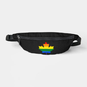 Rainbow pride maple leaf bum bags