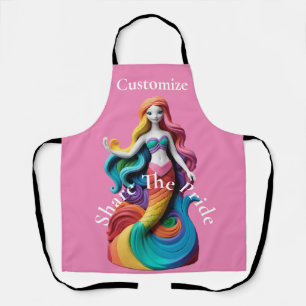 Rainbow Pride Mermaid Thunder_Cove  Apron