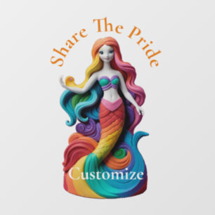 Rainbow Pride Mermaid Thunder_Cove  Window Cling