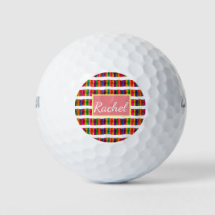 Rainbow pride month back to school add name text golf balls