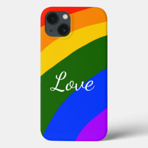 Rainbow pride month love add name text art iPhone 13 case