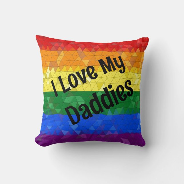 Rainbow Pride Mosaic Love Daddies Cushion (Front)