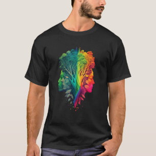 Rainbow Pride Nature Tree Modern Gay Lesbian LGBTQ T-Shirt