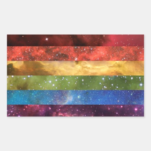 Image of Rainbow pride nebula flag stickers