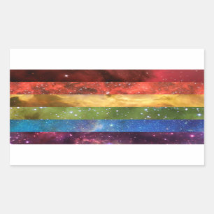 Rainbow pride nebula flag stickers