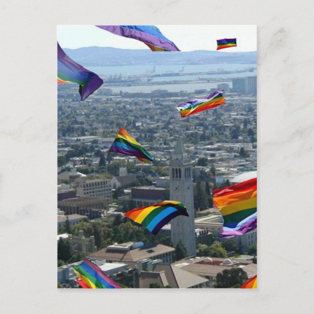 Rainbow Pride Over Berkeley Postcard (Front)