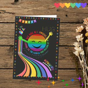 Rainbow Pride Parade Hug Greeting Card