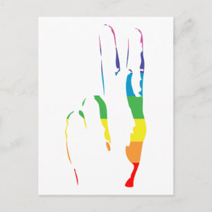 rainbow pride peace sign postcard