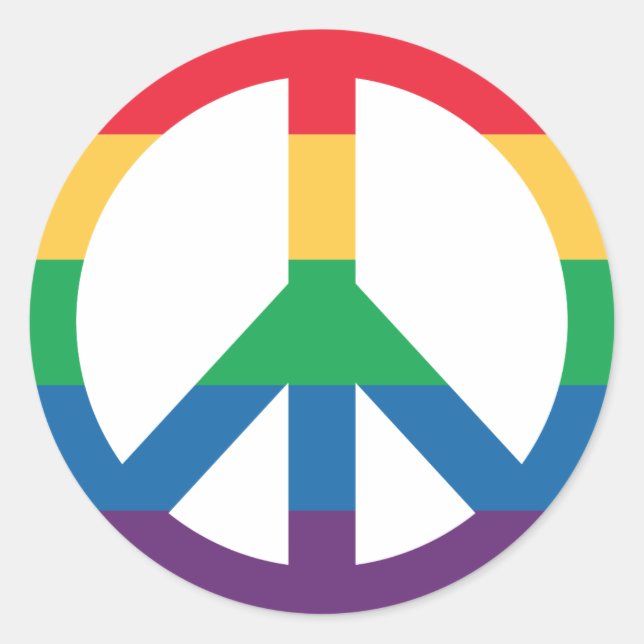 Rainbow Pride Peace Sign Sticker Sheet (Front)