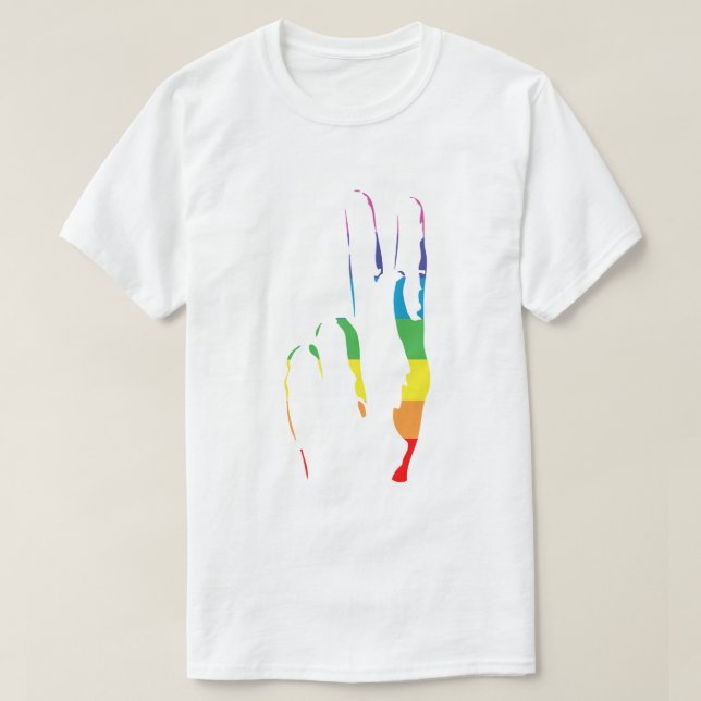 rainbow pride peace sign T-Shirt (Design Front)