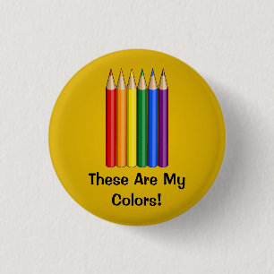 Rainbow pride pencils Button