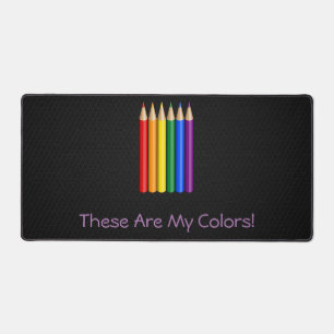 Rainbow pride pencils  desk mat