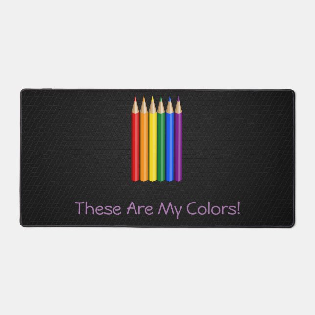 Rainbow pride pencils  desk mat (Front)