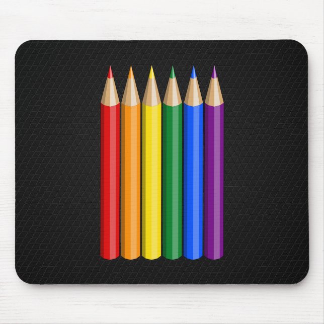 Rainbow pride pencils  mouse mat (Front)