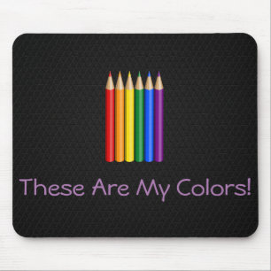 Rainbow pride pencils  mouse mat