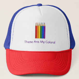 Rainbow pride pencils  trucker hat