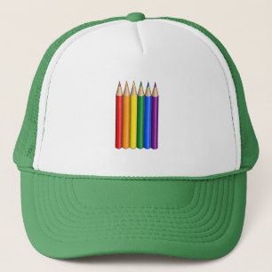 Rainbow pride pencils  trucker hat