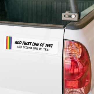 Rainbow Pride Personalised 2 Line Text Template Bumper Sticker