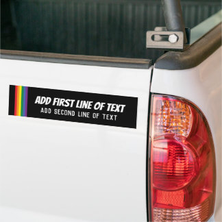 Rainbow Pride Personalised 2 Line Text Template Bumper Sticker